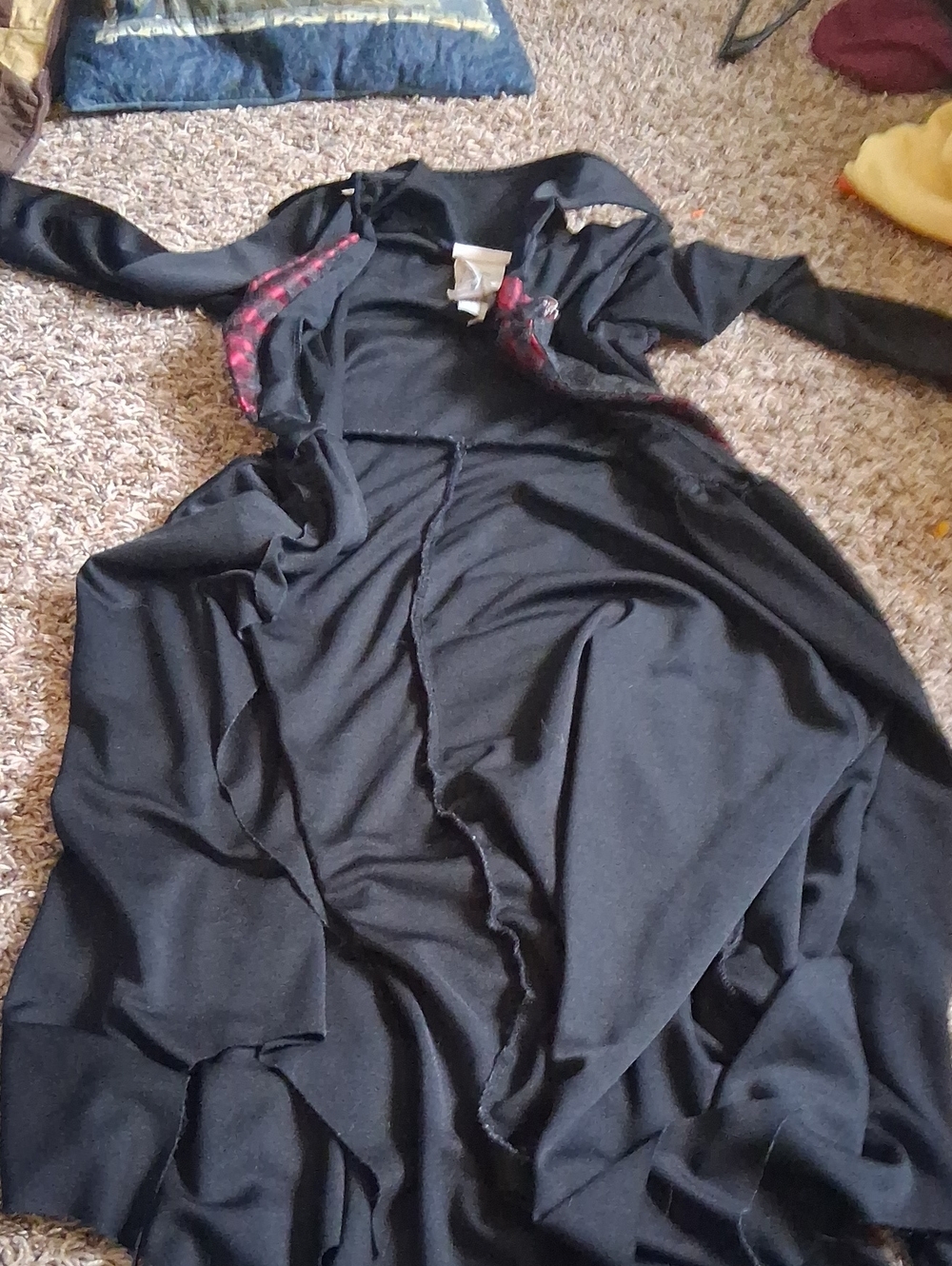 California Costumes Black Dress with Red Plaid Trim